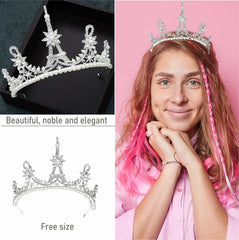 SYGA Crown Queen Rose Flower Tiaras Princess Hair Jewelry Headbands for Party Engagement Wedding (Crown-A0075)