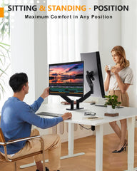 BigPassport Gas Spring Monitor Arm Stand | Heavy Duty VESA Mount for 13–32 Inch Screens | Adjustable Aluminium Desk Mount for PC, Laptop Monitor – Holds 2–9kg