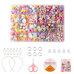 SYGA Beads for Kids Crafts Children's Jewelry Making Kit DIY Bracelets Necklace Hairband and Rings Craft Kits Birthday for 4, 5, 6, 7-Year-Old Little Girls-Multicolor (DIYBeadsSet-16)