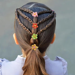 SYGA 10 Pcs Children Flower Fresh Elastic Hair Bands Infant Girl Baby Rubber Bands Gift Kids Thumb Hair Ring Hair Accessories (Eight Petal)