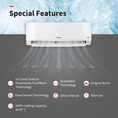 Hitachi 1 Ton Class 3 Star Xpandable+ Inverter Split AC (100% Copper, 4-Way Swing, ice Clean, Dust Filter, 3400SXL RAS.D312PCBIBS, White)