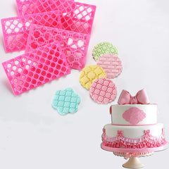 Generic Red : Fondant Embosser Flower Cookie Cutters Diamond Shaped Biscuit Molds Icing Embosser Mould Cake Tools