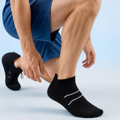 MOMISY Men's Premium Cotton Cushion Ankle length Socks, (Multicolor) Pack of 5 (Free Size) (Multi)