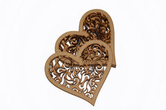 SYGA Heart Scrapbook Decorative Wood Craft Items