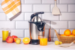 InstaCuppa Citrus Juicer Electric for Busy Moms, Quiet Copper DC Motor Juice Machine, 3 Cone Sizes, Effortless Ergonomic Handle, BPA-Free, Easy To Clean, 1-Year Warranty, 180 Watts