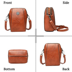 SYGA Women's Soft Leather Crossbody Mini Small Bag Fashion Vertical Style Small Mobile Phone Bag(Yellow)