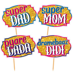 SYGA Family Photo Booth All Occasion Function Party Props Indian Baby Shower Festival Props for Family Wedding/Anniversary/Haldi/Reception/Birthday Party/Reunion/Get-Together/Sangeet-30Pcs