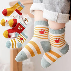 MOMISY 5 Pairs Baby Girl Boys Tube ankle Socks for Baby Girl BoysToddlers Infant kids (Cute Fox, 1 year to 3 year)
