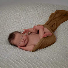 MOMISY Baby Photography Photoshoot Blanket, Newborn Photo Props Swaddle Wrap, Breathable Pack of 1 (Dark Khaki, Baby)