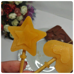 SYGA 6-Cavity Lolipop shap Chocolate Silicon Mould Candy Mould_StarHeart