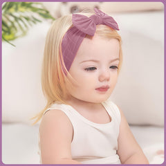 SYGA Baby Headband Velvet Bow Shape Stretchable Hairband Suitable for Newborn Infant Toddler Kids 0-3 Year (Black)