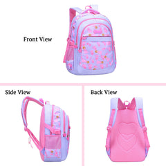 SYGA Girls Schoolbag, Lightweight and Cute Printed Design For Primary School Students (Purple)