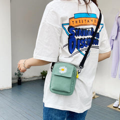 MOMISY Women Woman Mobile Cell Phone Sling Messenger Canvas Shoulder Bag Ladies Small Cross Body Long Strap Purse For School, College, Cycling, Travelling, Work - Green