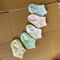 MOMISY 5 Pairs Baby Girl Boys Tube Socks Toddlers Infant Solid Color Ankle Socks Stretch Baby Socks-4Dots-1 to 3 Years