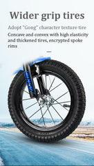 SYGA Bicycles for Kids 3-6 Years Children's Front Basket Bicycle Magnesium Alloy (Premium-Blue, 14 INCH)