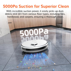 ILIFE A30 Pro Robotic Vacuum Cleaner with Self-Empty Station, 5000Pa Suction, LiDAR Navigation, Vacuum and Mop Combo, Multi-Floor Mapping, Customize Cleaning, Remote Control, App, Alexa & GH