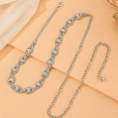 SYGA Women's Decorative Waist Chain For Long Shirt Dress,Crystal Rhinestone Belt(SILVER)