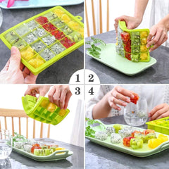 SYGA 24 Grid Cube Silicone Square Ice Cube Mold Tray Easy Release Square Shape Mini Stroage Tray Baby Food, Chocolate, Fruit Ice Cube Cocktail Whiskey Ice Tray Kitchen & Bar Accessories-Random Colour
