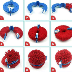 SYGA Plastic Essential Pom-pom Maker for Fluff Ball Weaver Needle Knitting DIY Tool of 4 Different Size (Multicolor)