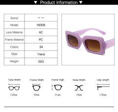 SYGA Women's Retro Square Small Frame Cross-Border Sunglasses Personalized Colorful Hip-Hop Glasses (Purple)