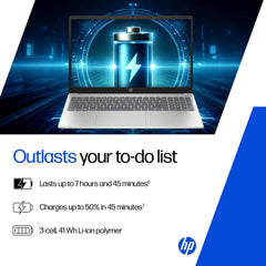 HP 15, 13th Gen Intel Core i5-1334U (16GB DDR4, 1TB SSD) FHD, Anti-Glare, Micro-Edge, 15.6''/39.6cm, Win11, M365(1yr)* Office24, Silver, 1.59kg, FD0552TU, Iris Xe, FHD Camera w/Shutter, Backlit Laptop