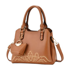 SYGA 2 Piece Women's Western-Style Embroidered Handbags With mini pouch, Shoulder & Messenger Bag for Daily Use