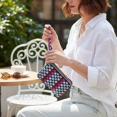 MOMISY Women's Girls Clutch | Zipper | Ladies Purse Wallet Girls (Polka)