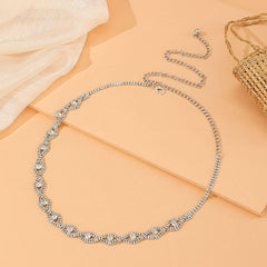SYGA Women's Decorative Waist Chain For Long Shirt Dress,Crystal Rhinestone Belt(SILVER)