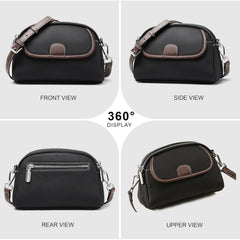 MOMISY Women's Crossbody Sling Bag, Shoulder Handbag with Long Strap, Zipper Closure (Black)