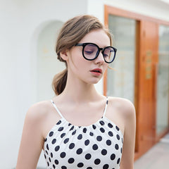 SYGA Glasses Men & Women Anti-Blue Light Radiation Ins High-Value Plain Glasses (Green) (Green)
