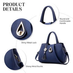 Syga Women's Elegant Handbag Stylish Crossbody Shoulder Bag with Tassel Charm