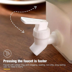 SYGA 3.5L Water Jug with Faucet, Lemon Juice Jug for Refrigerator Plastic Drinks Dispenser with Lid, Summer Reusable Large Ice Water Infuser Cold Buckets Fruit Teapot Tea Kettle for Home Party
