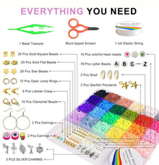 SYGA Beads for Kids Crafts Children's Jewelry Making Kit DIY Bracelets Necklace Hairband and Rings Craft Kits Birthday for 4, 5, 6, 7-Year-Old Little Girls-Multicolor (DIYBeadsSet-35)