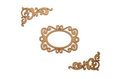 SYGA Floral Design Two Side Border with Frame Scrapbook Decorative Wood Craft Items