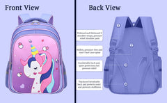 SYGA Kids School Bag Cute Unicorn Design, Lightweight Backpack for Elementary school students (Purple)