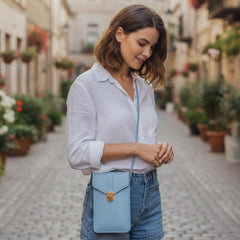 MOMISY Mobile Bag Cellphone Sling Bag Card Holder Wallet Handbag Crossbody multi-function Shoulder Bag for Girls & Women (Blue)