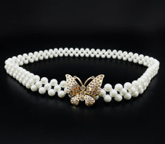 SYGA Pearl Adjustable Waist Belt with Hollowed Tassel Detail, Suitable Size for Waist 24-36 INCH (EL95-19)
