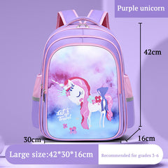 SYGA Kids School Bag Cute Pony Design, Lightweight Backpack for Elementary school students (Light Purple)