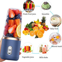 Portable Blender Electric Juicers Fruit Mixers USB Rechargeable Smoothie Mini Personal Juicer 6 Blades 3Gears With 1500 Mah Rechargeable Battery-Smoothie Blender (Style2)