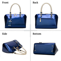 SYGA Gloosy versatile patent leather women's bags, texture and personality, portable Handbag, crossbody bag(ROYAL BLUE)