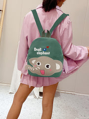 SYGA Children's Bags 2-4 Years Old Canvas Backpack Elephant Cartoon Cute Backpack School bag (BLACK)