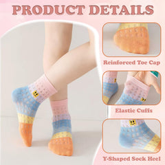 MOMISY 5 Pairs Baby Kids Girl Boys Tube Socks Toddlers Comfortable Ankel Length gifts (IN, Age, 3 Years, 5 Years, Rainbow Smiley)