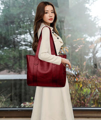 SYGA Women's Crossbody Bag, Single Shoulder Strap, Zipper Closure, Genuine Leather, Burgundy