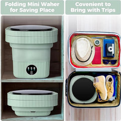 Semi Automatic FoldIng 10L Small Mini WashIng MachIne With Dryer Deep CleanIng For Underwear WashIng MachIne (C1)