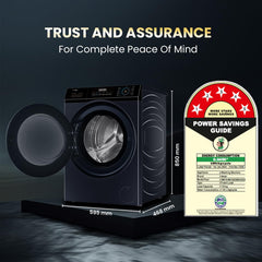 Haier 7 Kg 5 Star Powered by AI-DBT with PuriSteam, 525mm Super Drum Fully Automatic Front Load Washing Machine (HW70-IM12929BK, Inverter Motor with In-Built Heater, Black)