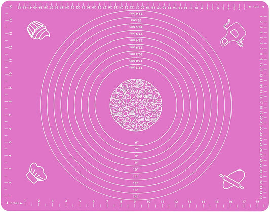 Syga Silicone Reusable, Non-Stick Pastry Rolling Baking Mat with Measurements, 50x40cm(Multicolour)