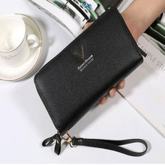 MOMISY Women's Girls PU Leather Party Wedding Clutch | Zipper | Ladies Purse Wallet Girls (Black)