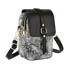 MOMISY Women’s Crossbody Sling Bag | PU Leather Mini Shoulder Bag with Adjustable Strap & Multi-Pocket Design (Black)