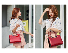 SYGA Women's Bag Simple Handheld Leather Shoulder Handbag(BURGUNDY)