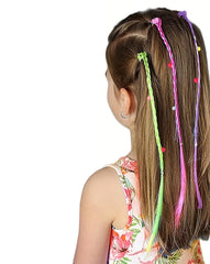 SYGA Girls Braided Wigs, Colorful Hair Accessories, Braided Hair Clips(Gripper beads Flowers)